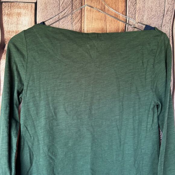 Anthropologie Little Yellow Button Top Henley 3/4 Sleeve XS Green NWT Basic - Picture 5 of 9